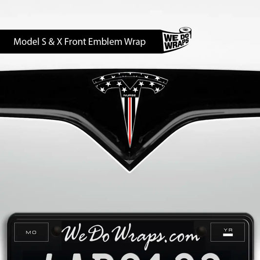 First Responders Nurse Tesla Emblem Decals (Front + Back) | Model S