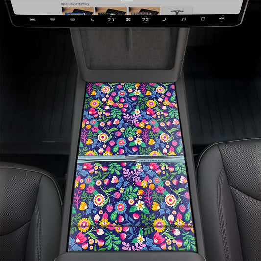 Floral Meadow | Tesla Center Console Wrap Kit | Model Y 2026