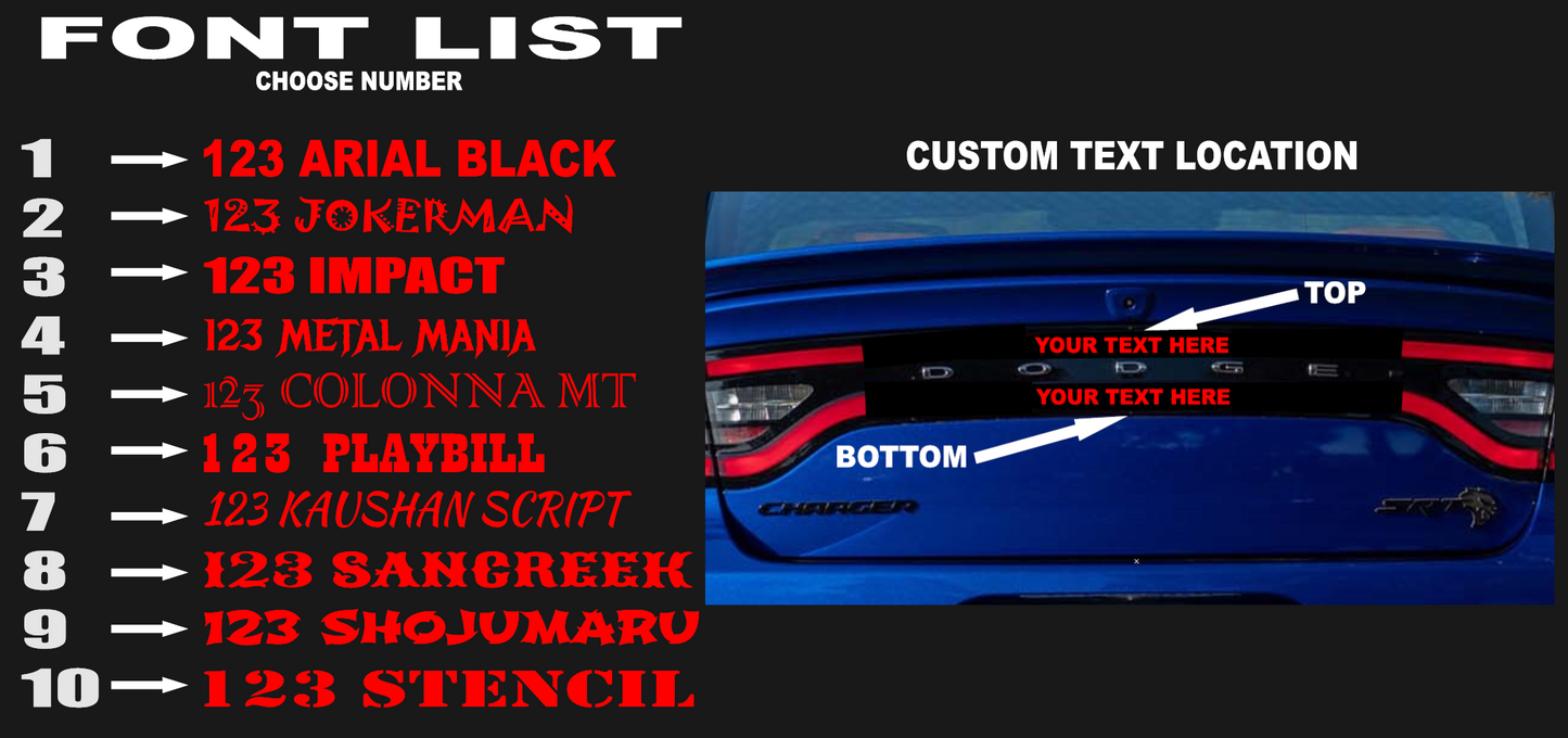 14-25 Dodge Durango Taillight Decal Design 7