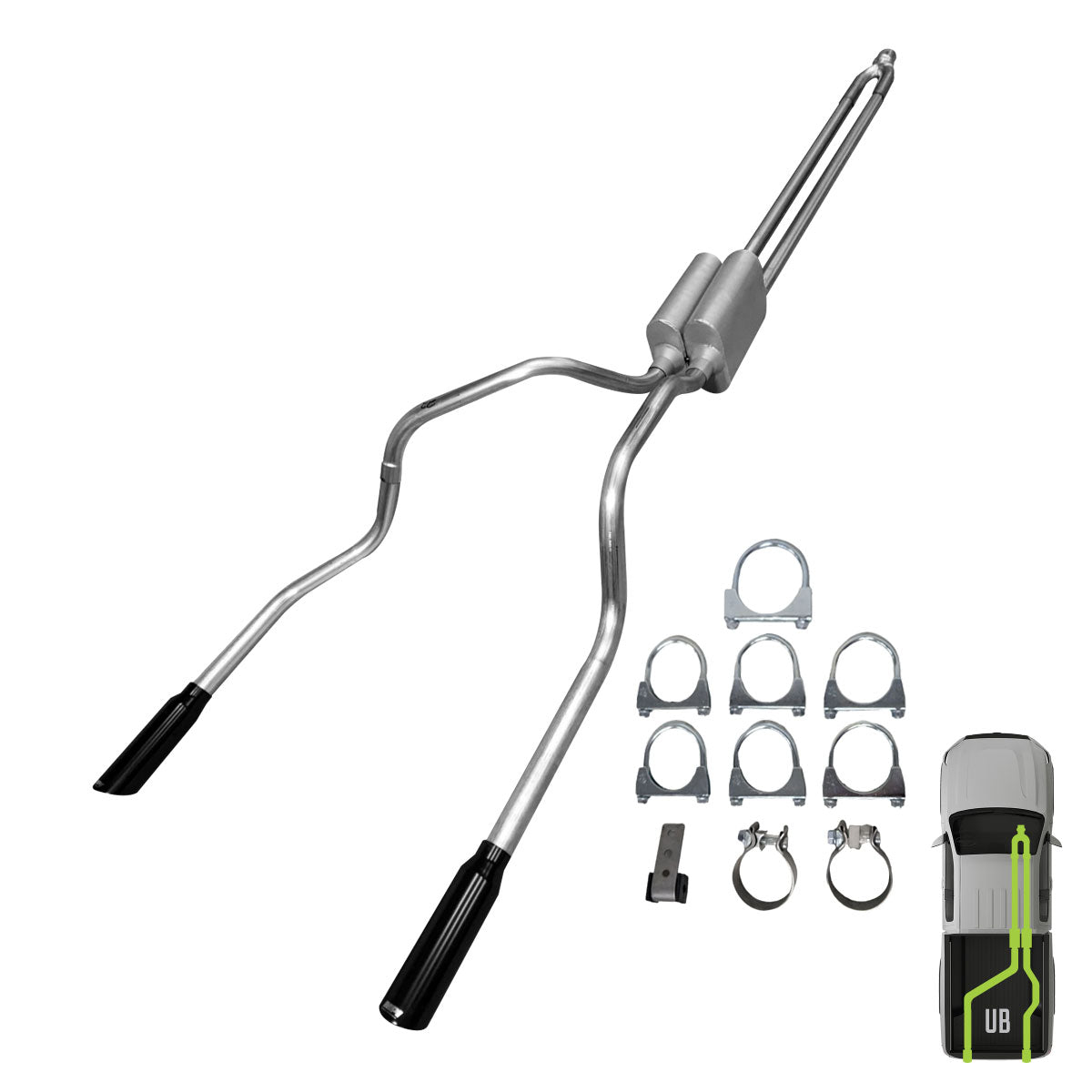 Ford, 2009-2020, 5.0L, Clamp/On - MPI Exhaust Cat-Back Dual Exhaust Kits