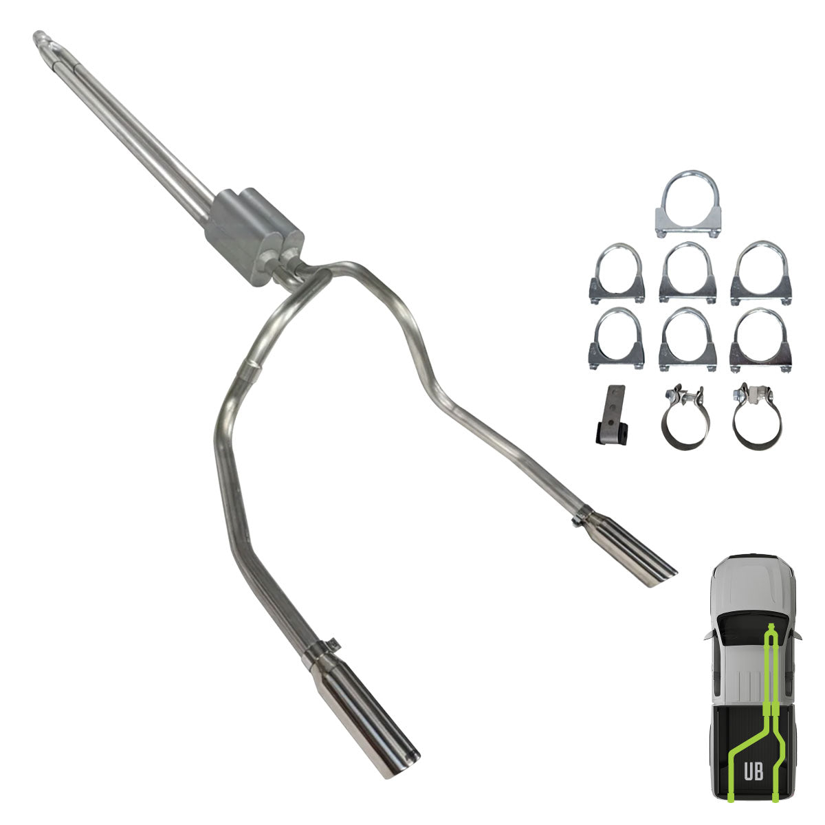 Ford, 2009-2020, 5.0L, Clamp/On - MPI Exhaust Cat-Back Dual Exhaust Kits