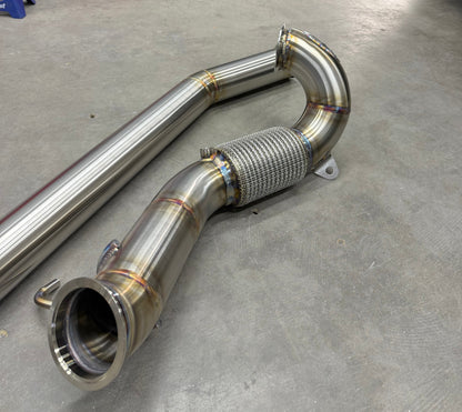 CCdesign Full 3.5" Downpipe MK7/7.5 VW Golf R & 8V/8S Audi A3/S3 AWD