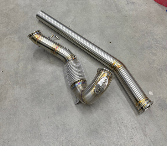 CCdesign Full 3.5" Downpipe MK7/7.5 VW Golf R & 8V/8S Audi A3/S3 AWD