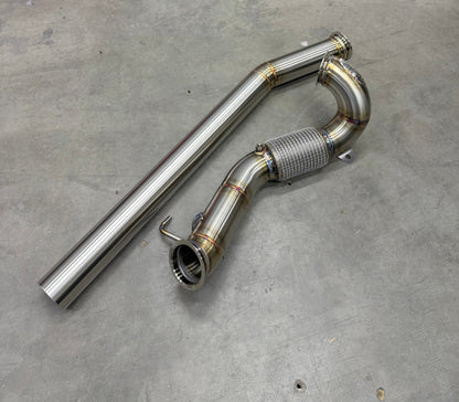 CCdesign Full 3.5" Downpipe MK7/7.5 VW Golf R & 8V/8S Audi A3/S3 AWD