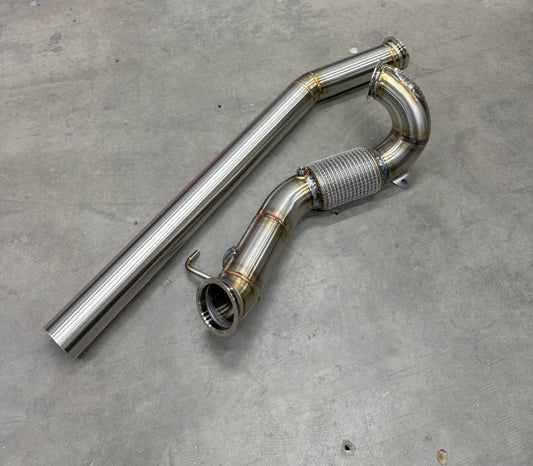 CCdesign Full 3.5" Downpipe MK7/7.5 VW Golf R & 8V/8S Audi A3/S3 AWD