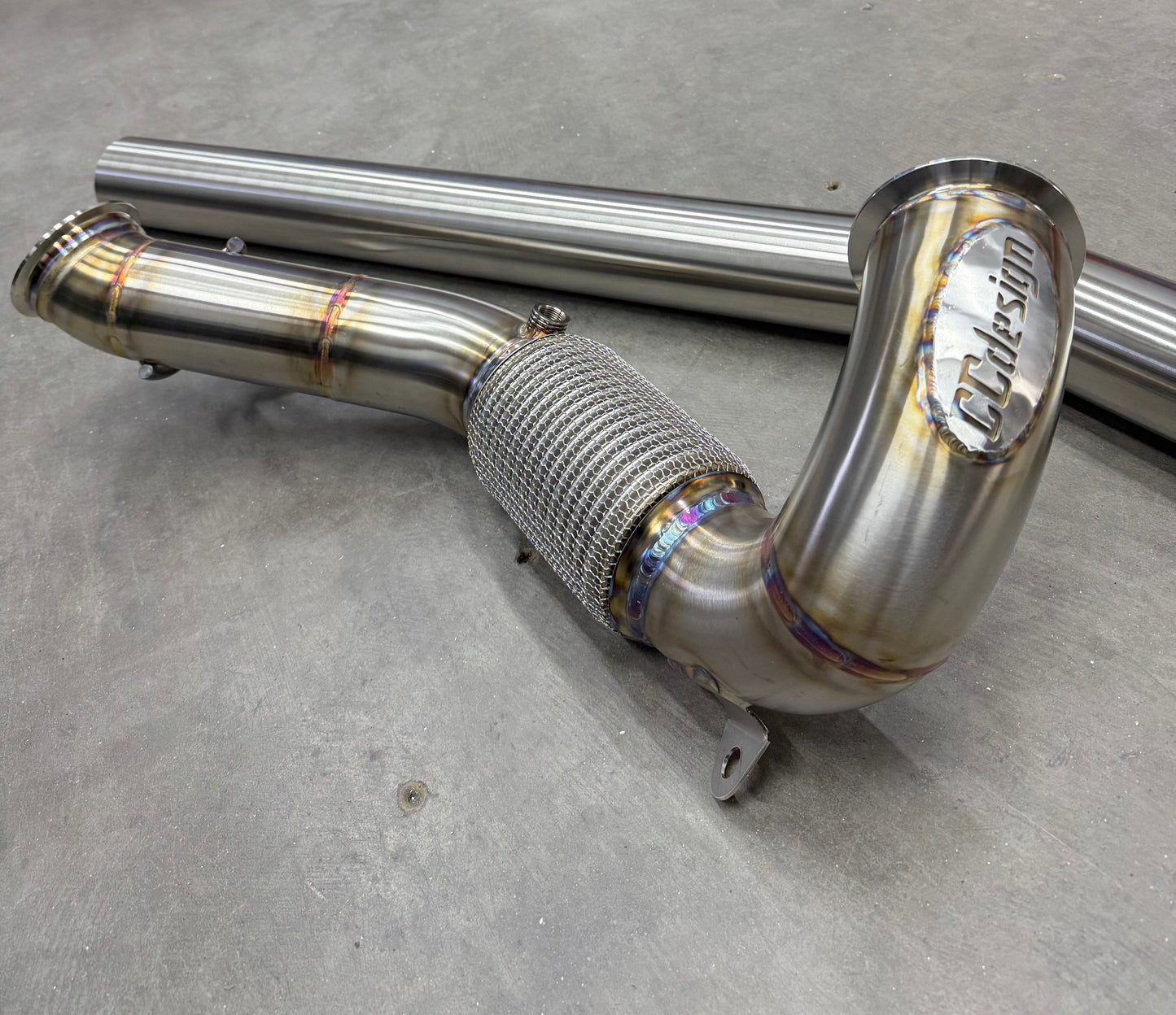 CCdesign Full 3.5" Downpipe MK7/7.5 VW Golf R & 8V/8S Audi A3/S3 AWD