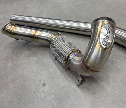 CCdesign Full 3.5" Downpipe MK7/7.5 VW Golf R & 8V/8S Audi A3/S3 AWD