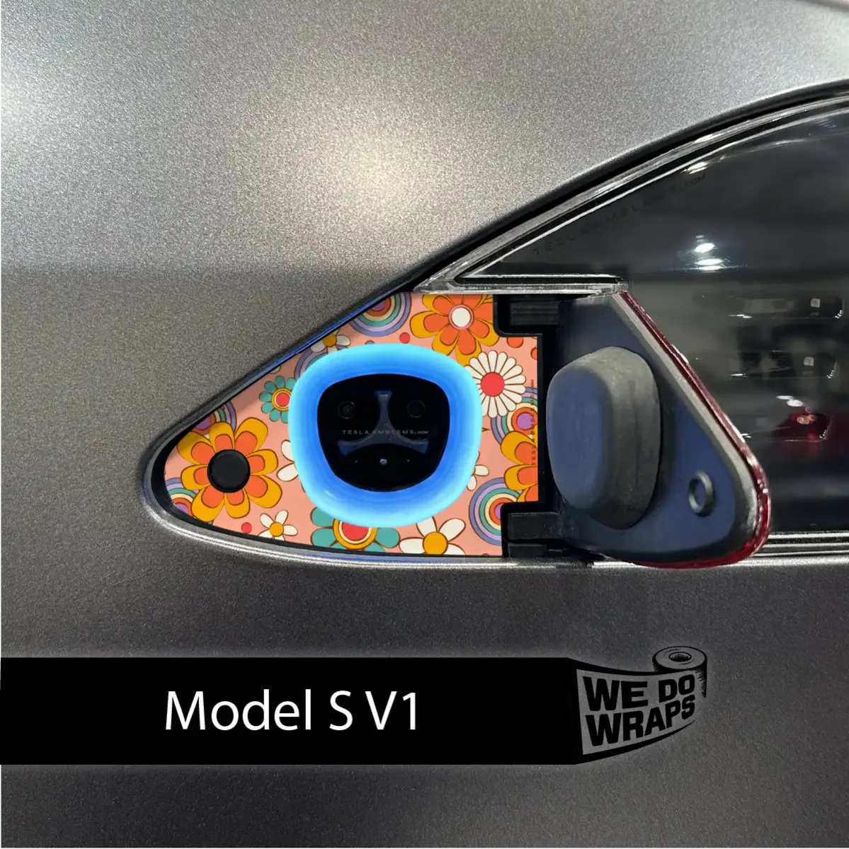 Funky Florals Tesla Charge Port Wrap | Model S