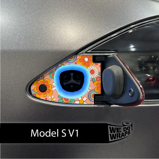 Funky Florals Tesla Charge Port Wrap | Model S