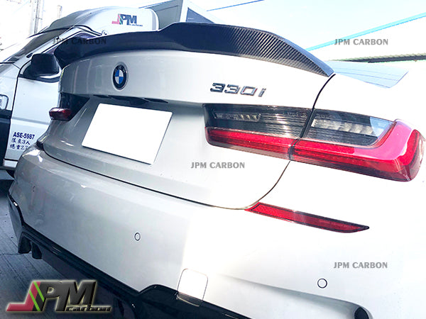 PR Style Carbon Fiber Trunk Spoiler Fits For 2019-2024 BMW G20 G28 3-Series Sedan & G80 M3 Only