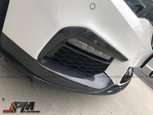 [JPMCarbon] Carbon Fiber Front Bumper Fog Light Add-on Trim Covers Fits For 2017-2020 BMW G30 G31 5-Series with M-sport Package Only