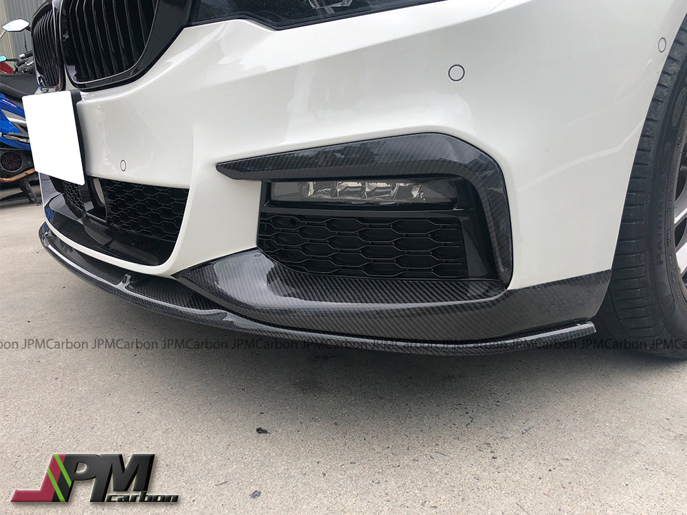 [JPMCarbon] Carbon Fiber Front Bumper Fog Light Add-on Trim Covers Fits For 2017-2020 BMW G30 G31 5-Series with M-sport Package Only
