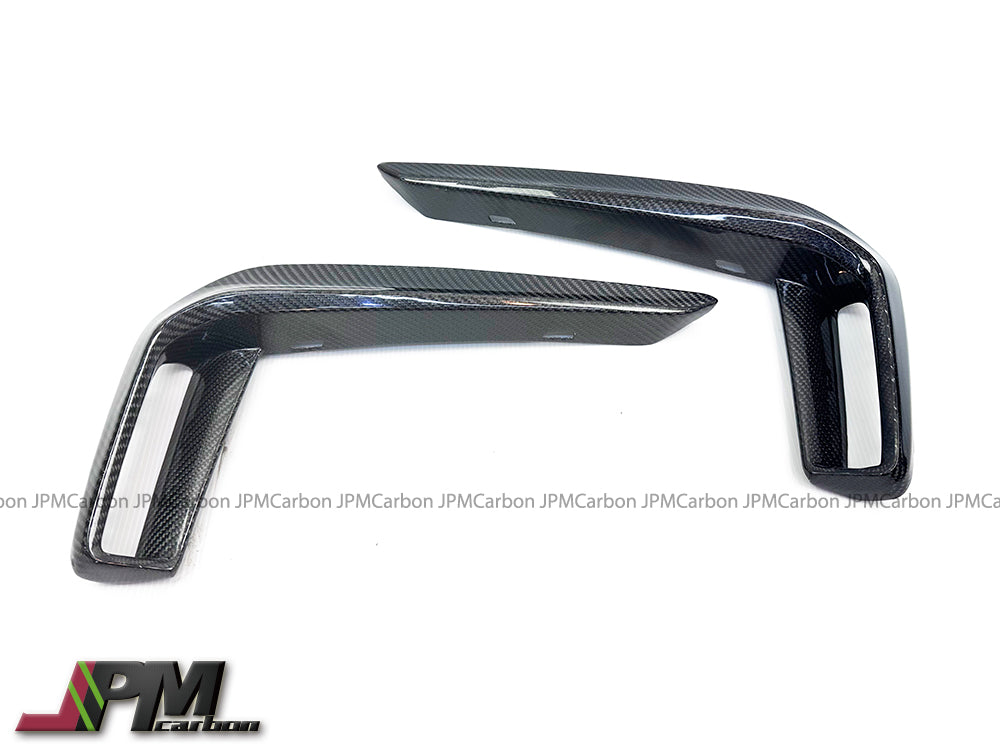 [JPMCarbon] M550i Style Carbon Fiber Front Bumper Fog Light Replacement Trim Covers Fits For 2017-2020 BMW G30 G31 5-Series with M-sport Package Only