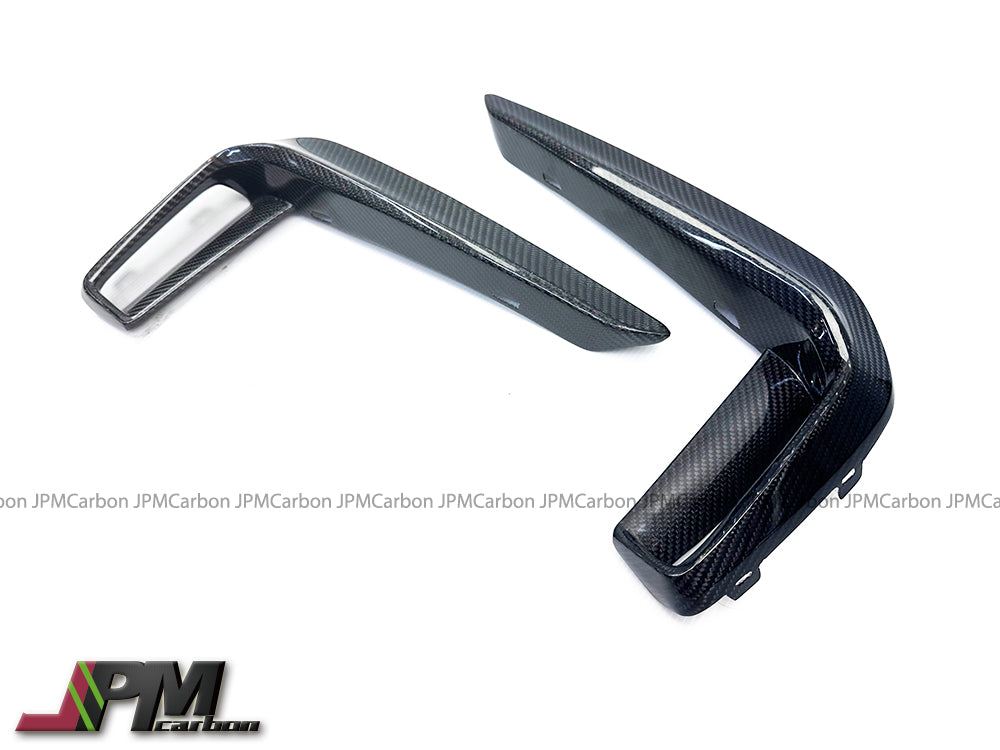 [JPMCarbon] M550i Style Carbon Fiber Front Bumper Fog Light Replacement Trim Covers Fits For 2017-2020 BMW G30 G31 5-Series with M-sport Package Only