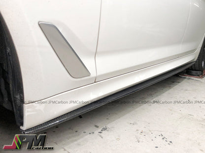 Performance Style Carbon Fiber Side Skirt Add-on Lips Fits For 2017-2022 BMW G30 G31 5-Series with M-sport Package Only