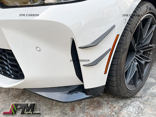 [JPMCarbon] Carbon Fiber Front Bumper Canard Fins Fits For 2020-2025 BMW G80 M3 / G82 M4 Only