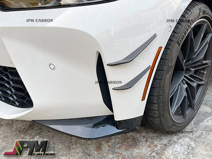 [JPMCarbon] Carbon Fiber Front Bumper Canard Fins Fits For 2020-2025 BMW G80 M3 / G82 M4 Only