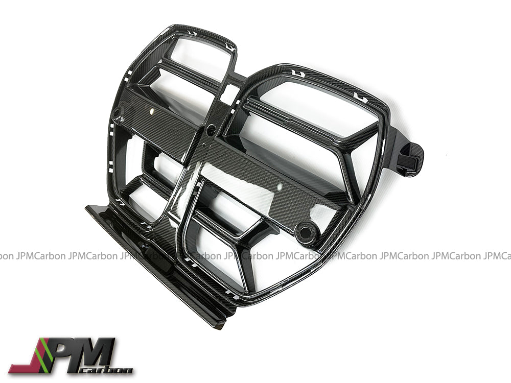 [JPMCarbon] CSL Style Dry Carbon Front Nose Replacement Grille w/o ACC Fits For 2020-2025 BMW G80 M3 / G82 M4 Only