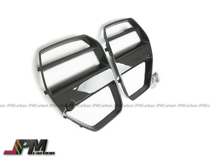 [JPMCarbon] V Style Dry Carbon Front Nose Replacement Grille w/o ACC Fits For 2020-2025 BMW G80 M3 / G82 M4 Only