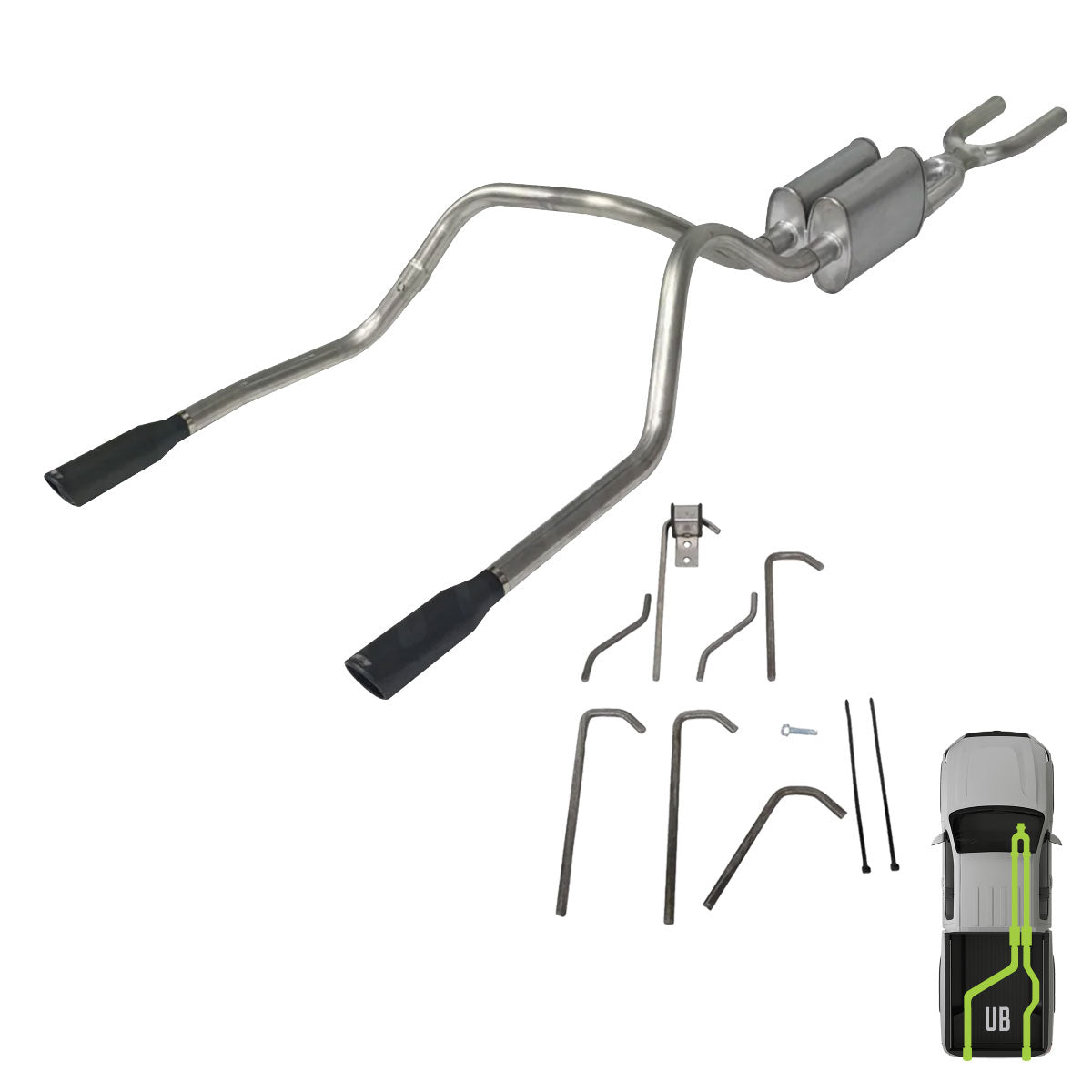 GMC/Chevy, 2001-2006, 8.1L, Weld/On - Truck Cat-Back Dual Exhaust Kits