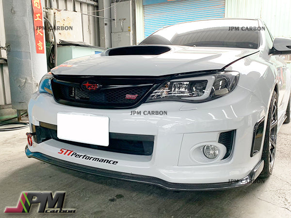 CS2 Style Carbon Fiber Front Bumper Add-on Lip Fits For 2011-2014 Subaru WRX STI GVF