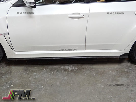 STI Style Carbon Fiber Side Skirt Add-on Lips Fits For 2011-2014 Subaru WRX STI GVF Only