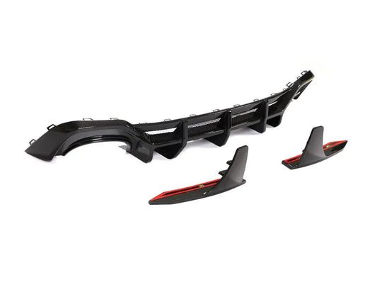Audi RS7 C8 Sportback 4-Door Dry Carbon Fiber Rear Bumper Lip With Big Fins 2020 - 2021
