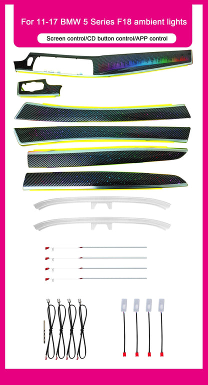 BMW 5 Series F10 / F11 / F18 Interior 64-Color Symphony LED Ambient Light Kit 2011 - 2017