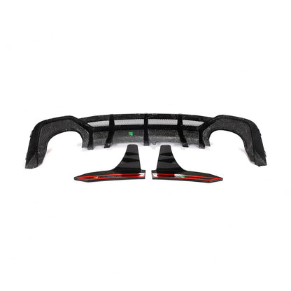 Audi RS7 C8 Sportback 4-Door Dry Carbon Fiber Rear Bumper Lip With Big Fins 2020 - 2021