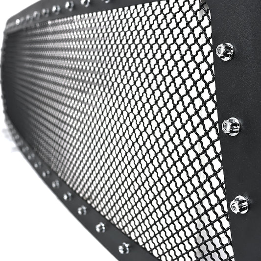 2004-2008 Ford F-150 Rivet Style Black Stainless Steel Mesh Grille Center Insert