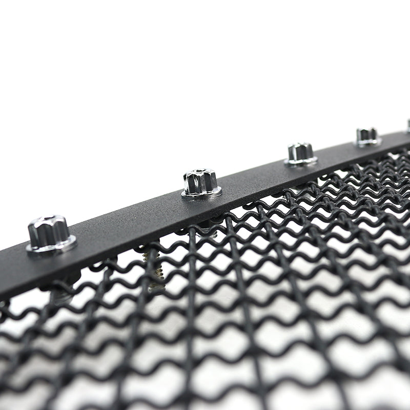 1999-2004 F-250/F-350/F-450/F-550/Excursion Rivet Style Black Stainless Steel 3PC Mesh Grille Insert