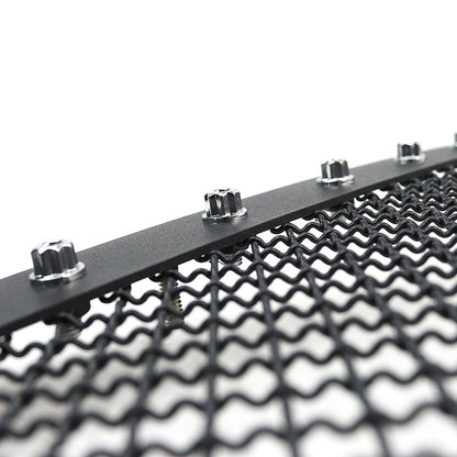 1999-2004 F-250/F-350/F-450/F-550/Excursion Rivet Style Black Stainless Steel 3PC Mesh Grille Insert