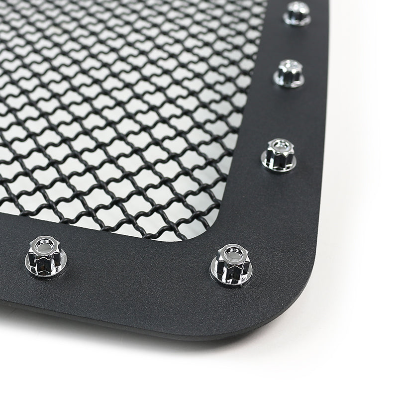 1999-2004 F-250/F-350/F-450/F-550/Excursion Rivet Style Black Stainless Steel 3PC Mesh Grille Insert