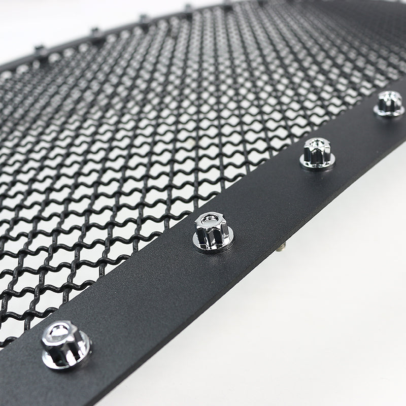 1999-2004 F-250/F-350/F-450/F-550/Excursion Rivet Style Black Stainless Steel 3PC Mesh Grille Insert