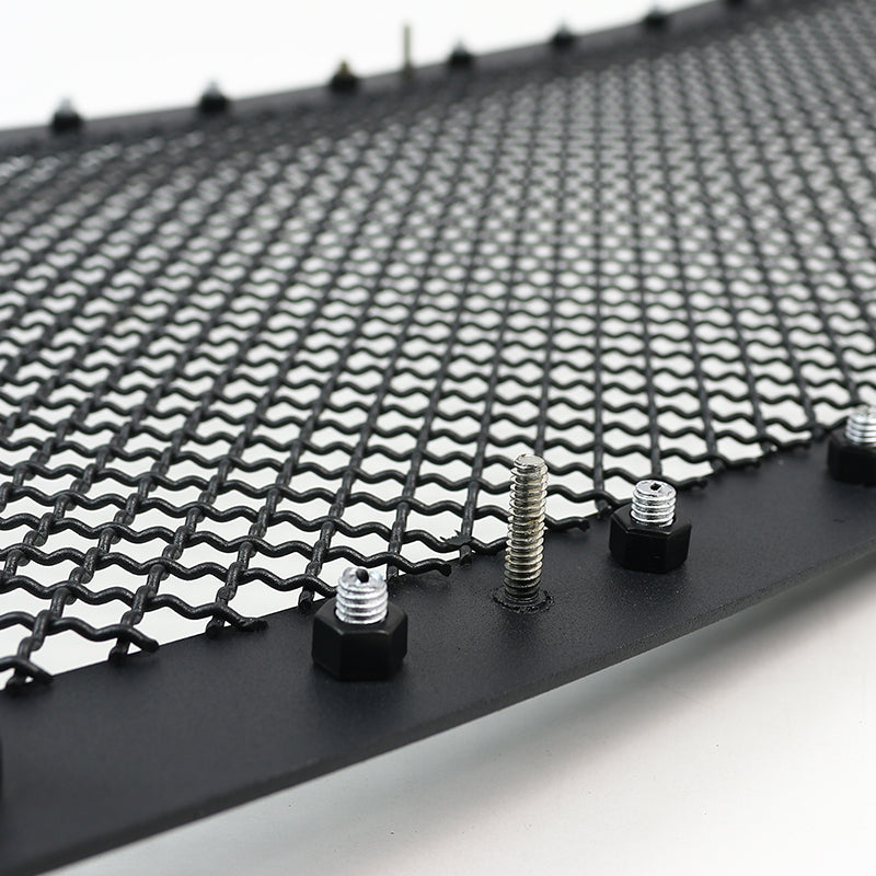 1999-2004 F-250/F-350/F-450/F-550/Excursion Rivet Style Black Stainless Steel 3PC Mesh Grille Insert