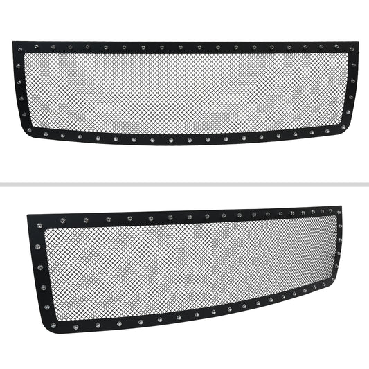 2007-2013 GMC Sierra 1500 NBS Rivet Style Black Stainless Steel Mesh Grille Insert