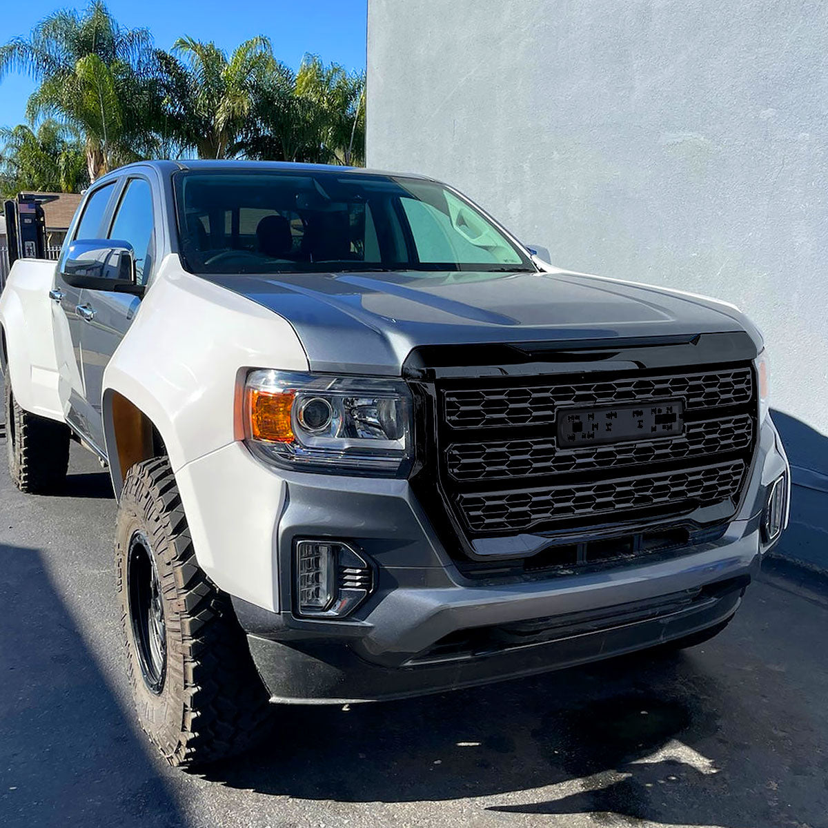 2021-2022 GMC Canyon Glossy Black Denali Style Front Upper Mesh Hood Grille