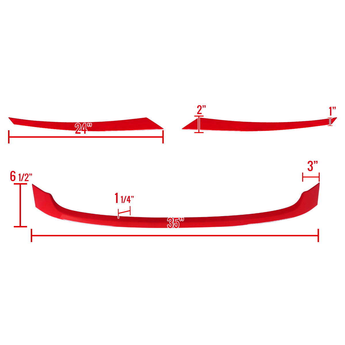 2016-2018 Honda Civic FK8 Red ABS Grille Trim Covers