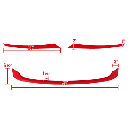 2016-2018 Honda Civic FK8 Red ABS Grille Trim Covers