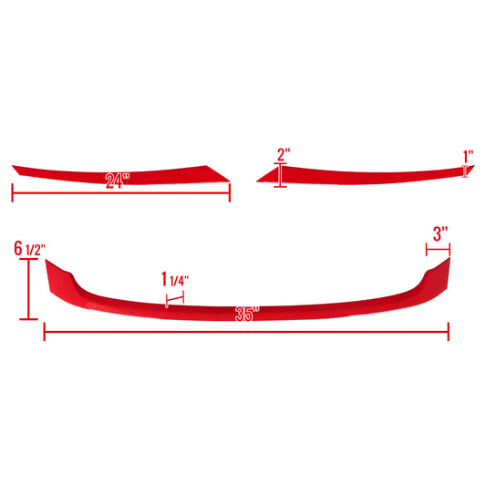 2016-2018 Honda Civic FK8 Red ABS Grille Trim Covers