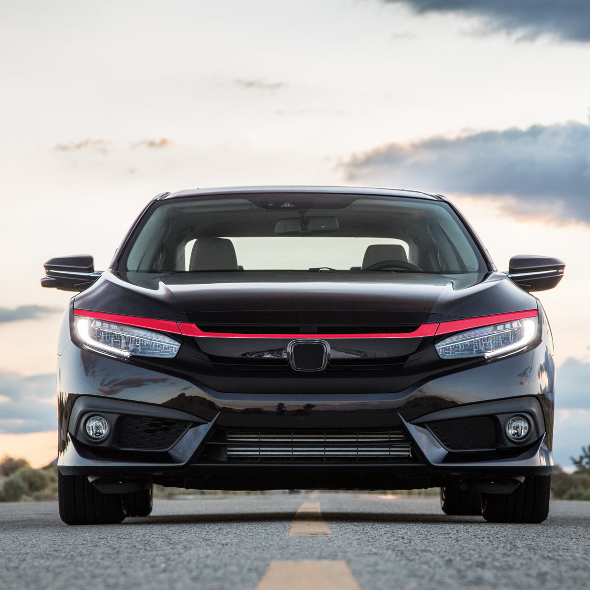 2016-2018 Honda Civic FK8 Red ABS Grille Trim Covers