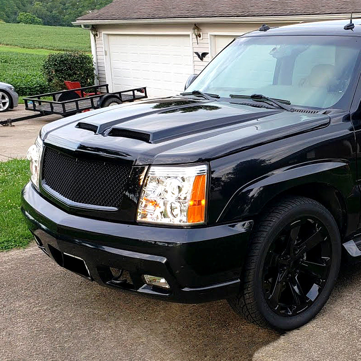 2002-2006 Cadillac Escalade Glossy Black ABS Mesh Grille
