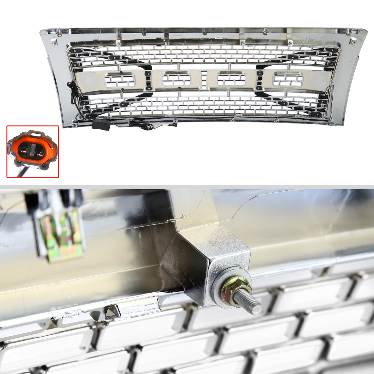 2009-2014 Ford F-150 Chrome Raptor Style Mesh Grille with LED Light Bar