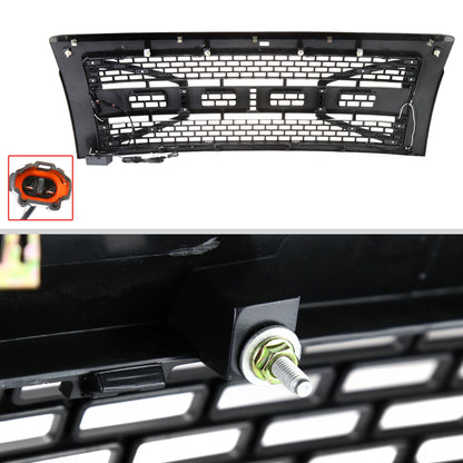 2009-2014 Ford F-150 Carbon Fiber Look Raptor Style Mesh Grille with LED Light Bar