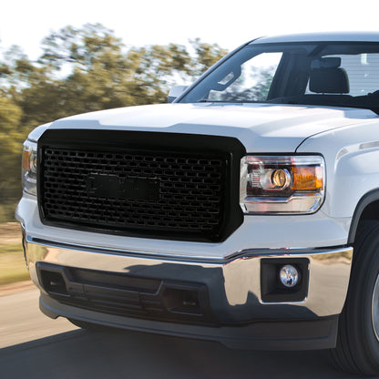 2014-2015 GMC Sierra 1500 Glossy Black ABS Denali Style Mesh Grille