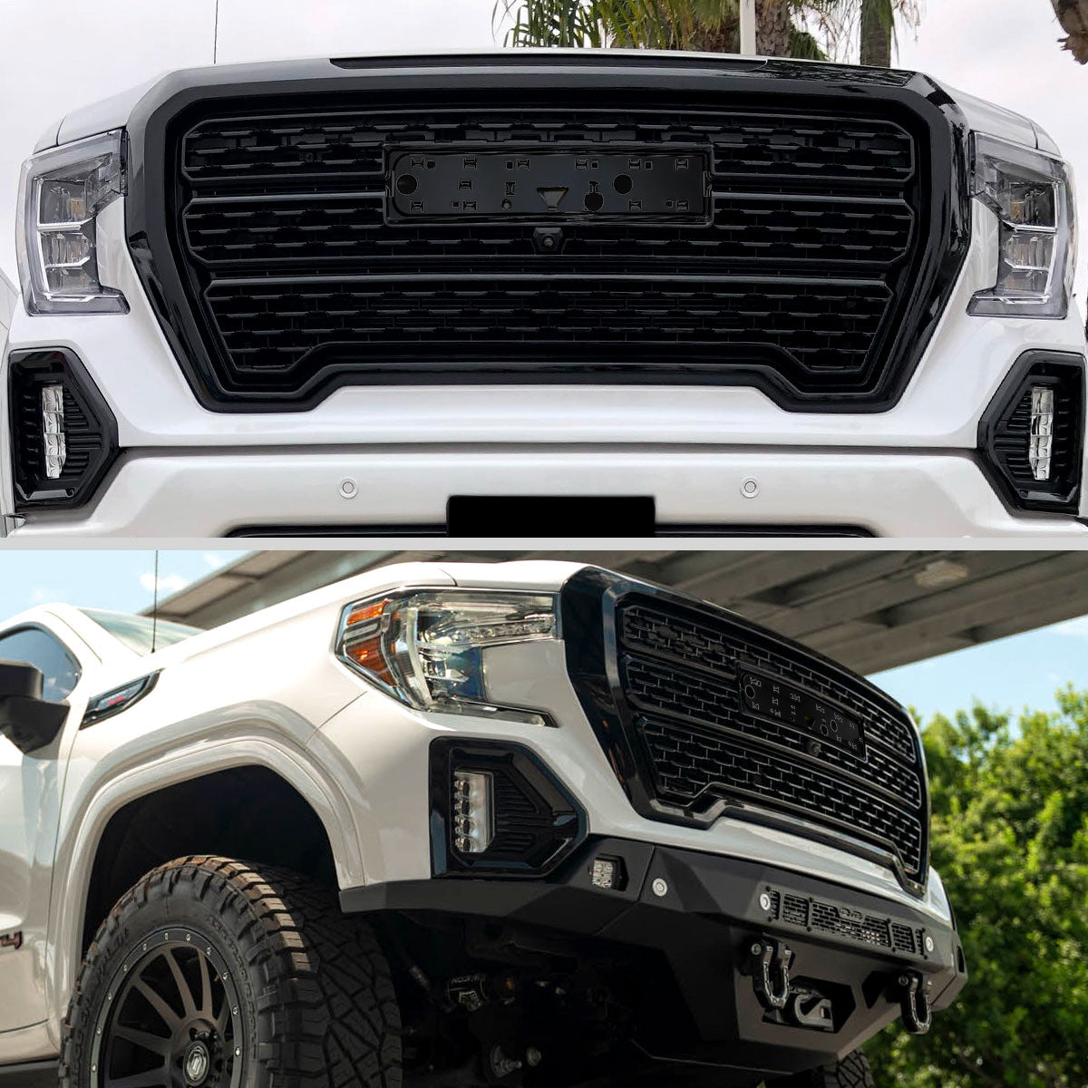 2019-2021 GMC Sierra 1500 Matte Black Denali Style Mesh Front Upper Hood Grille