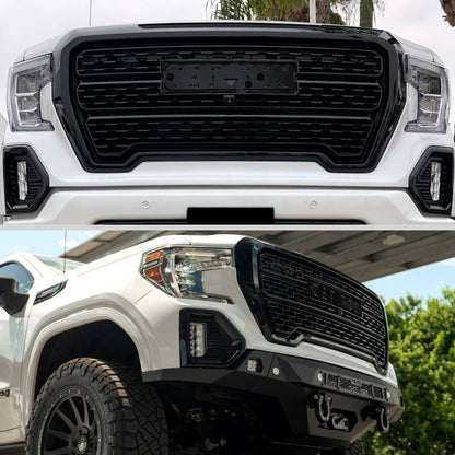 2019-2021 GMC Sierra 1500 Matte Black Denali Style Mesh Front Upper Hood Grille