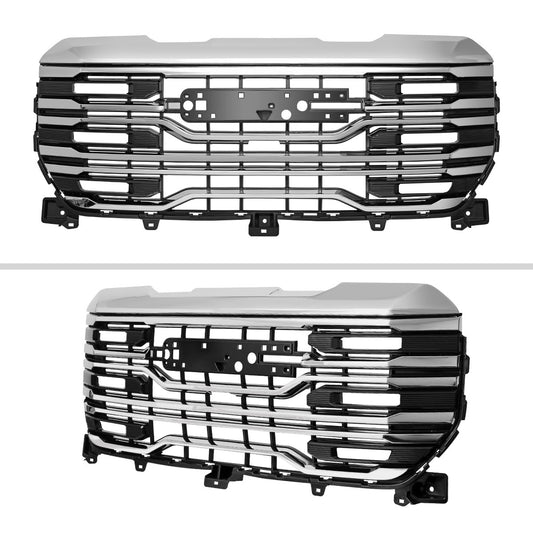 2022-2025 GMC Sierra 1500 Chrome AT4 Style Mesh Front Upper Hood Grille