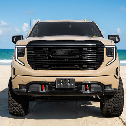 2022-2025 GMC Sierra 1500 Glossy Black AT4 Style Mesh Front Upper Hood Grille