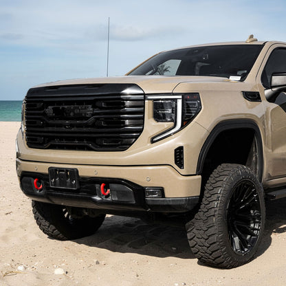 2022-2025 GMC Sierra 1500 Glossy Black AT4 Style Mesh Front Upper Hood Grille